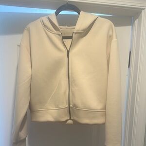 A New Day- Cream short Zip-Up Hoodie